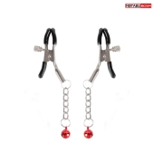 Серебристые зажимы на соски с шариками на цепочках - Notabu - купить с доставкой в Самаре