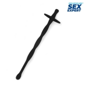 Черный силиконовый уретральный стимулятор - 15 см. - Sex Expert - купить с доставкой в Самаре