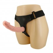 Гладкий фаллоимитатор с крупной головкой на ремешках - 19,7 см. - Baile - купить с доставкой в Самаре