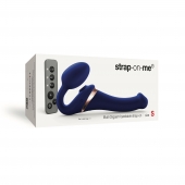 Синий безремневой страпон Multi Orgasm Size S с клиторальной стимуляцией - Strap-on-me - купить с доставкой в Самаре