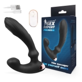Черный вибромассажер простаты Sex Expert - 14,5 см. - Sex Expert - в Самаре купить с доставкой