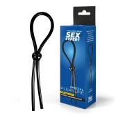 Черное силиконовое лассо с шариком для утяжки - Sex Expert - в Самаре купить с доставкой