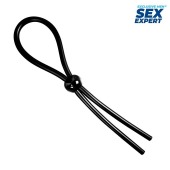 Черное силиконовое лассо с шариком для утяжки - Sex Expert - в Самаре купить с доставкой