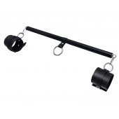 Черная распорка для ног с кожаными манжетами - Pecado - купить с доставкой в Самаре