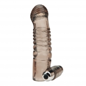 Дымчатая насадка на пенис с вибрацией  Vibrating Penis Enhancing Sleeve Extension - 13,3 см. - BlueLine - в Самаре купить с доставкой