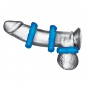 Комплект из трех голубых эрекционных колец 3-Pack Ribbed Rider Cock Ring Set - BlueLine - в Самаре купить с доставкой