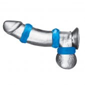 Комплект из трех голубых колец для эрекции 3-Pack Nuts   Bolts Stretch Cock Ring Set - BlueLine - в Самаре купить с доставкой