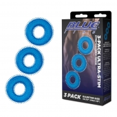 Комплект из трех голубых колец для эрекции 3-Pack Ultra-Stim Stretch Cock Rings - BlueLine - в Самаре купить с доставкой
