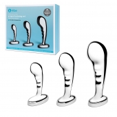 Набор из 3 стальных стимуляторов простаты Stainless Steel P-spot Training Set - b-Vibe - в Самаре купить с доставкой