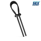 Черный ремень-лассо для усиления эрекции - Sex Expert - в Самаре купить с доставкой
