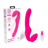 Розовый безремневой страпон на радиоуправлении Strapless Together - 22 см. - Together Toy - купить с доставкой в Самаре