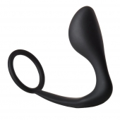 Черное эрекционное кольцо с анальной пробкой Anal Plug With Cockring - Dream Toys - в Самаре купить с доставкой