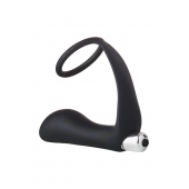 Черное эрекционное кольцо с вибропробкой Vibrating Anal Plug With Cockring - Dream Toys - в Самаре купить с доставкой