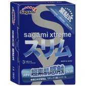 Розовые презервативы Sagami Xtreme FEEL FIT 3D - 3 шт. - Sagami - купить с доставкой в Самаре