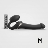 Черный безремневой страпон Multi Orgasm Size M с клиторальной стимуляцией - Strap-on-me - купить с доставкой в Самаре