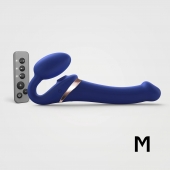 Синий безремневой страпон Multi Orgasm Size M с клиторальной стимуляцией - Strap-on-me - купить с доставкой в Самаре