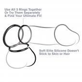 Набор из трех черных эрекционных колец Silicone 3-Ring Stamina Set - Pipedream - в Самаре купить с доставкой