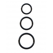 Набор из трех черных эрекционных колец Silicone 3-Ring Stamina Set - Pipedream - в Самаре купить с доставкой