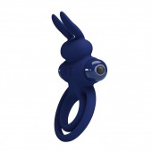 Синее эрекционное кольцо с вибростимуляцией клитора Powerful Ring - Baile - в Самаре купить с доставкой