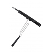 Черный кожаный ошейник-воротник с поводком - Pecado - купить с доставкой в Самаре