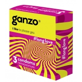 Презервативы с анестетиком для продления удовольствия Ganzo Long Love - 3 шт. - Ganzo - купить с доставкой в Самаре