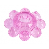 Розовое гелевое эрекционное кольцо-цветок - Toyfa Basic - в Самаре купить с доставкой