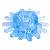 Голубая гелевая насадка с шипиками - Toyfa Basic - в Самаре купить с доставкой