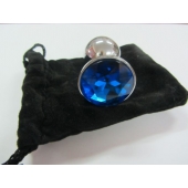 Анальное украшение BUTT PLUG  Small с синим кристаллом - 7 см. - Anal Jewelry Plug - купить с доставкой в Самаре