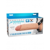 Полый страпон на ремнях 8’’ Hollow Silicone Strap-on - Pipedream - купить с доставкой в Самаре