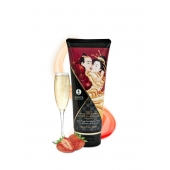 Массажный крем для тела с ароматом клубники и шампанского Sparkling Strawberry Wine - 200 мл. - Shunga - купить с доставкой в Самаре