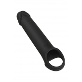 Черная насадка-удлинитель с вибрацией Vibrating Extender With Remote - Dream Toys - в Самаре купить с доставкой