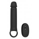 Черная насадка-удлинитель с вибрацией Vibrating Extender With Remote - Dream Toys - в Самаре купить с доставкой