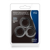 Набор из 3 черных эрекционных колец Black Small Penis Rings - Blush Novelties - в Самаре купить с доставкой