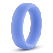 Голубое люминесцентное кольцо Silicone Glo Cock Ring - Blush Novelties - в Самаре купить с доставкой