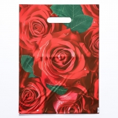 Пакет с цветочным принтом и вырубной ручкой (30х40 см) - Сима-Ленд - купить с доставкой в Самаре