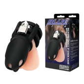 Черная клетка для пениса Silicone Small 2 in Cock Cage With Ball Divider - BlueLine - купить с доставкой в Самаре