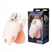 Белая клетка для пениса Silicone Small 2 in Cock Cage With Ball Divider - BlueLine - купить с доставкой в Самаре
