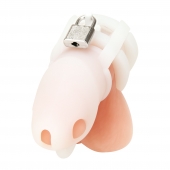 Белая клетка для пениса Silicone Small 2 in Cock Cage With Ball Divider - BlueLine - купить с доставкой в Самаре