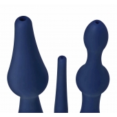 Набор из 3 универсальных насадок для анального душа Universal 3 Piece Silicone Enema Attachment Set - XR Brands - купить с доставкой в Самаре