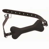 Черный кляп в форме косточки Hound Adjustable Dog Bone Gag - XR Brands - купить с доставкой в Самаре
