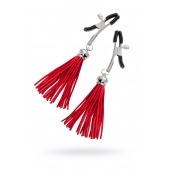 Зажимы на соски «Прищепки» с красными кисточками из замши - Pecado - купить с доставкой в Самаре