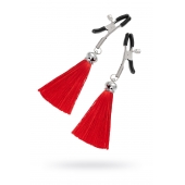 Зажимы на соски «Прищепки» с красными кисточками из шелка - Pecado - купить с доставкой в Самаре