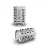 Прозрачная насадка на пенис с шишечками STAY HARD COCK SLEEVE 02 CLEAR - Blush Novelties - в Самаре купить с доставкой