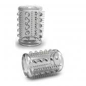 Прозрачная насадка с шипами и шишечками STAY HARD COCK SLEEVE 03 CLEAR - Blush Novelties - в Самаре купить с доставкой