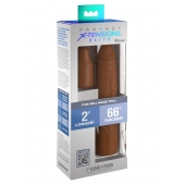Коричневая насадка на член 2  Silicone X-tension - 20,3 см. - Pipedream - в Самаре купить с доставкой