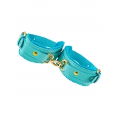 Голубые двуслойные кожаные оковы - Pecado - купить с доставкой в Самаре