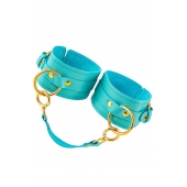 Голубые однослойные кожаные оковы - Pecado - купить с доставкой в Самаре