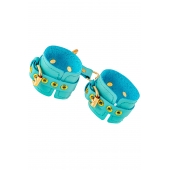 Голубые однослойные кожаные наручники - Pecado - купить с доставкой в Самаре