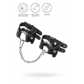 Черные кожаные наручники-браслеты из двух ремешков - Pecado - купить с доставкой в Самаре