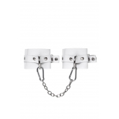 Белые мягкие кожаные оковы с люверсами - Pecado - купить с доставкой в Самаре